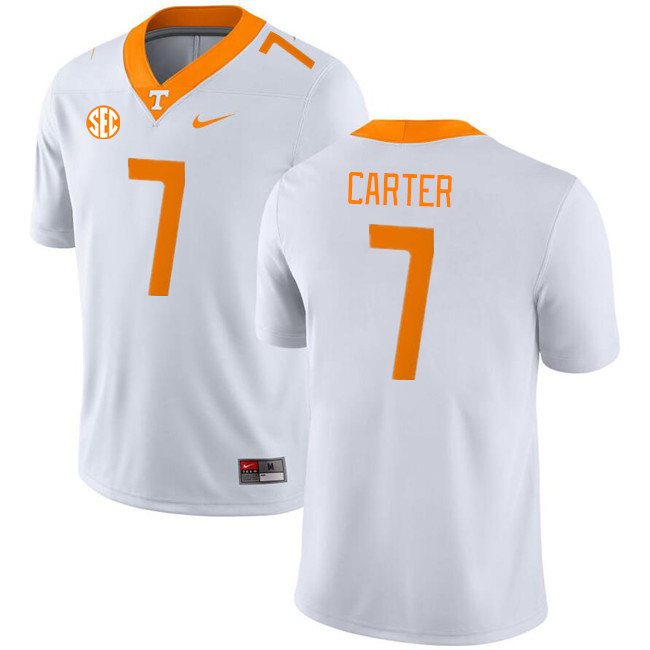 Men #7 Arion Carter Tennessee Volunteers College Football Jerseys Stitched Sale-White - Click Image to Close